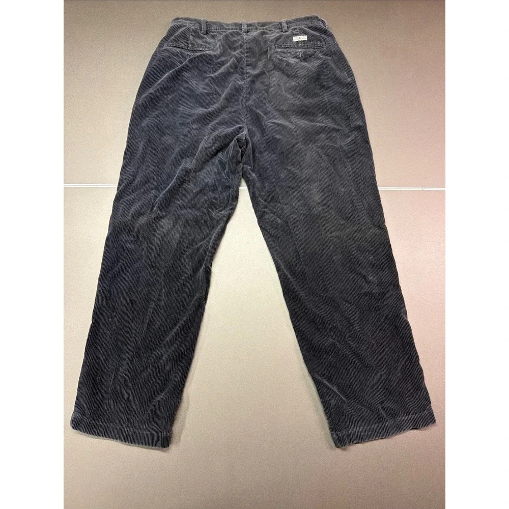 Polo Ralph Lauren Cords Gray Corduroy Pants Men's 34x30 Pleated Classic Fit